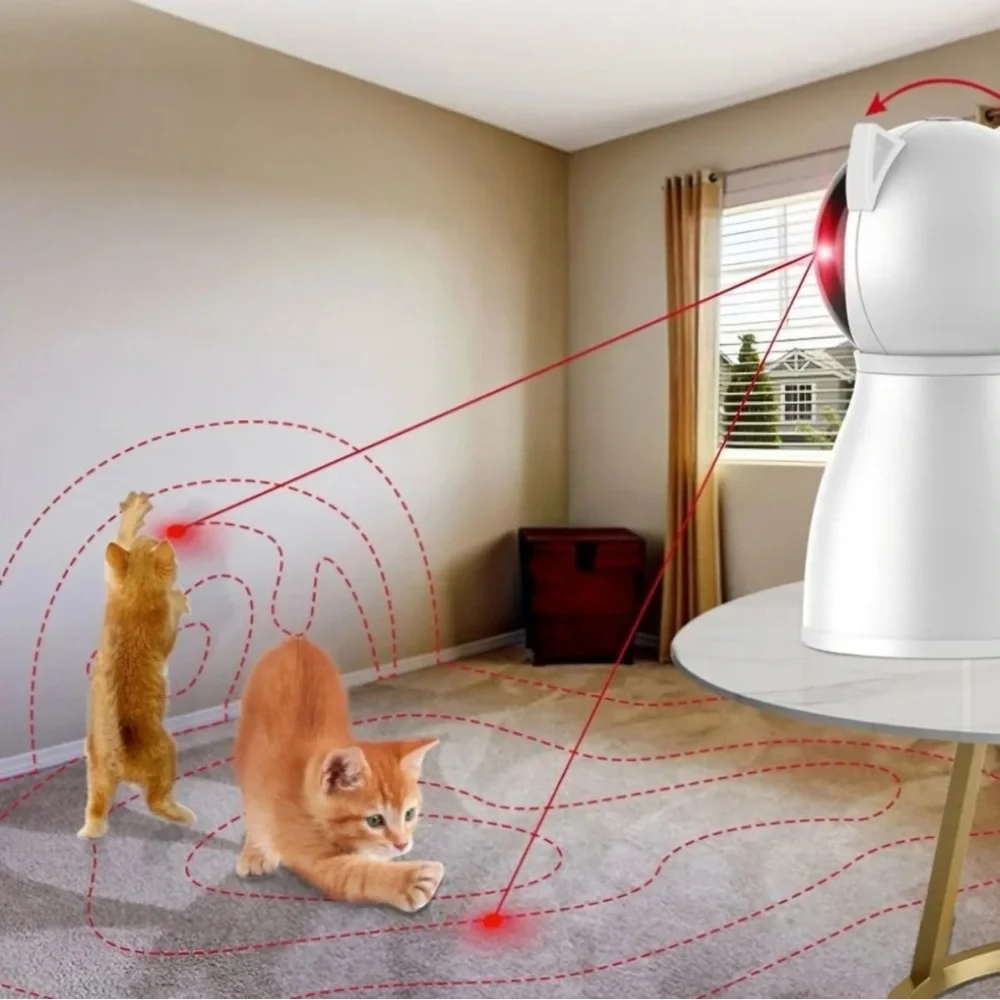 Cat Toy Random Trajectory Motion Activated Rechargeable Laser Light Preowned